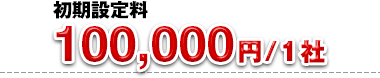 初期設定料：100,000円/1社